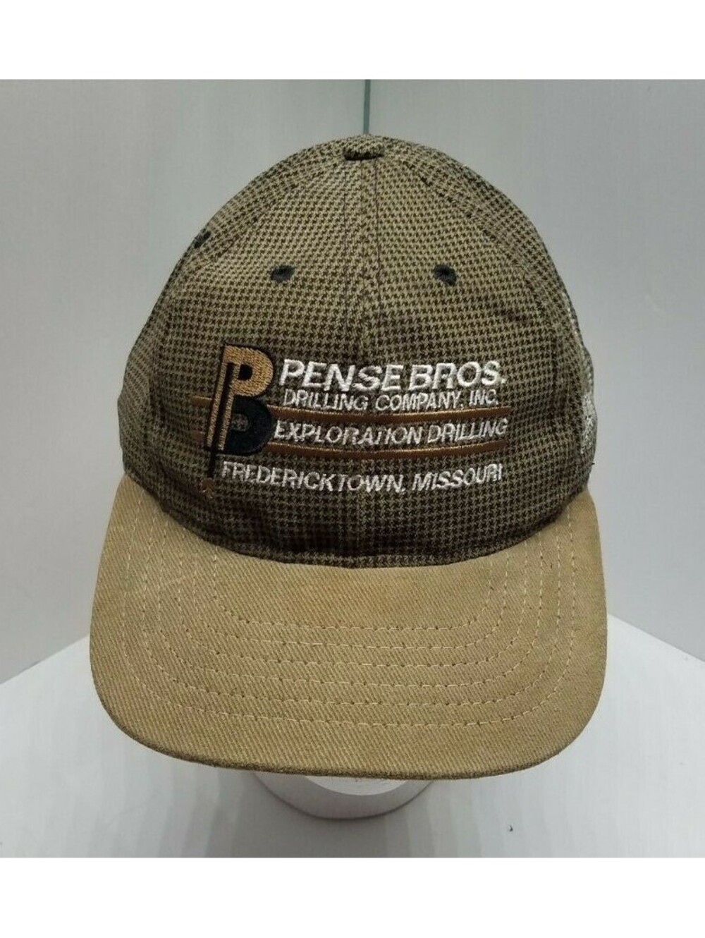 Vintage Pense Bros Drilling Co Fredericktown MO Hat Cap America USA Houndstooth